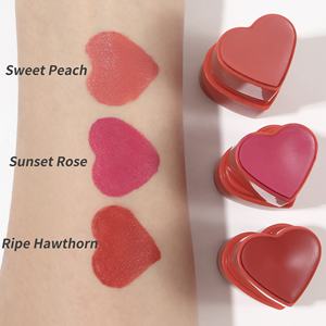 Maquillage pour le visage 3 en 1, tampon de cœur <span class=keywords><strong>crémeux</strong></span>, <span class=keywords><strong>Blush</strong></span> sur bâton, lèvres, joues, yeux, teinte, nouveau <span class=keywords><strong>Blush</strong></span> en forme de cœur végétalien polyvalent, offre spéciale - Product Image 3