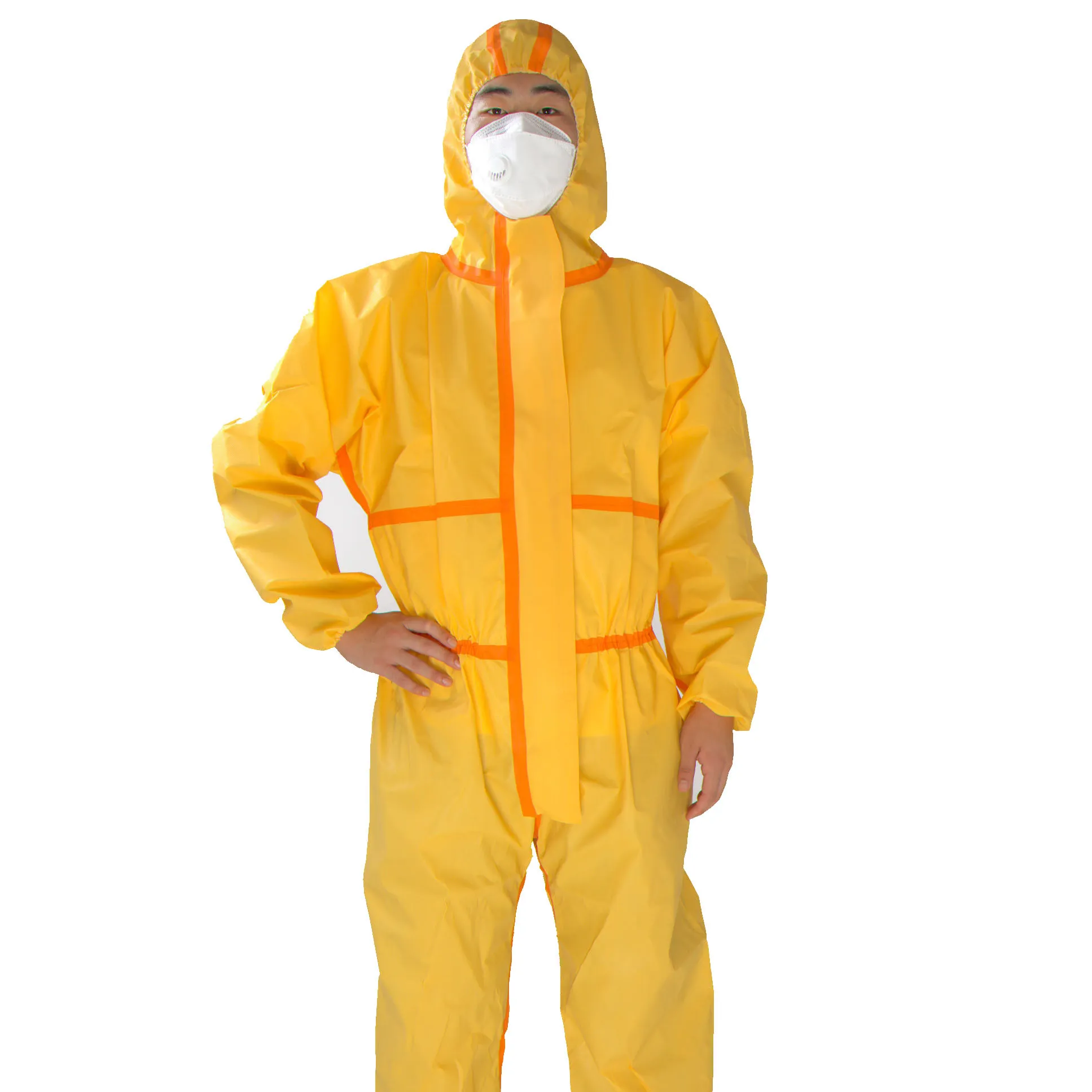 人の安全のための工場作業服使い捨て保護カバーオール産業化学作業服耐酸性