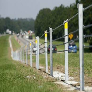 Poteau de clôture en acier inoxydable câble enduit de zinc sécurité autoroute rambarde barrière de câble barrière de sécurité du trafic accepter commande personnalisée - Product Image 5