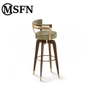 Tabouret haut design moderne bois massif métal épissé usine directe personnalisable pour la maison <span class=keywords><strong>bar</strong></span> salle à manger cuir matériel pour vivre - Product Image 4