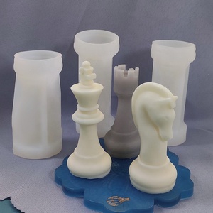 <span class=keywords><strong>Bougie</strong></span> parfumée aux échecs, moule en Silicone, bricolage, pièces d'échecs, ornements en plâtre, chandelier, encens, moule en pierre - Product Image 3