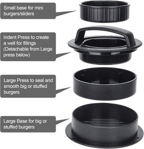 Prensa para Hamburguesas 3 en 1 Antiadherente, Molde para Hamburguesas, Prensa para Hamburguesas de Acero Inoxidable para Barbacoa al Aire Libre, Accesorios de Cocina - Product Image 4