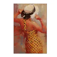 Dafen Abstract Wall Art ritratto personalizzato dipinto a olio donna grassoccio fatto a mano