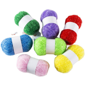 Benang mewah 100% poliester bulu berkilau metalik benang Scrubby Untuk tenun - Product Image 6