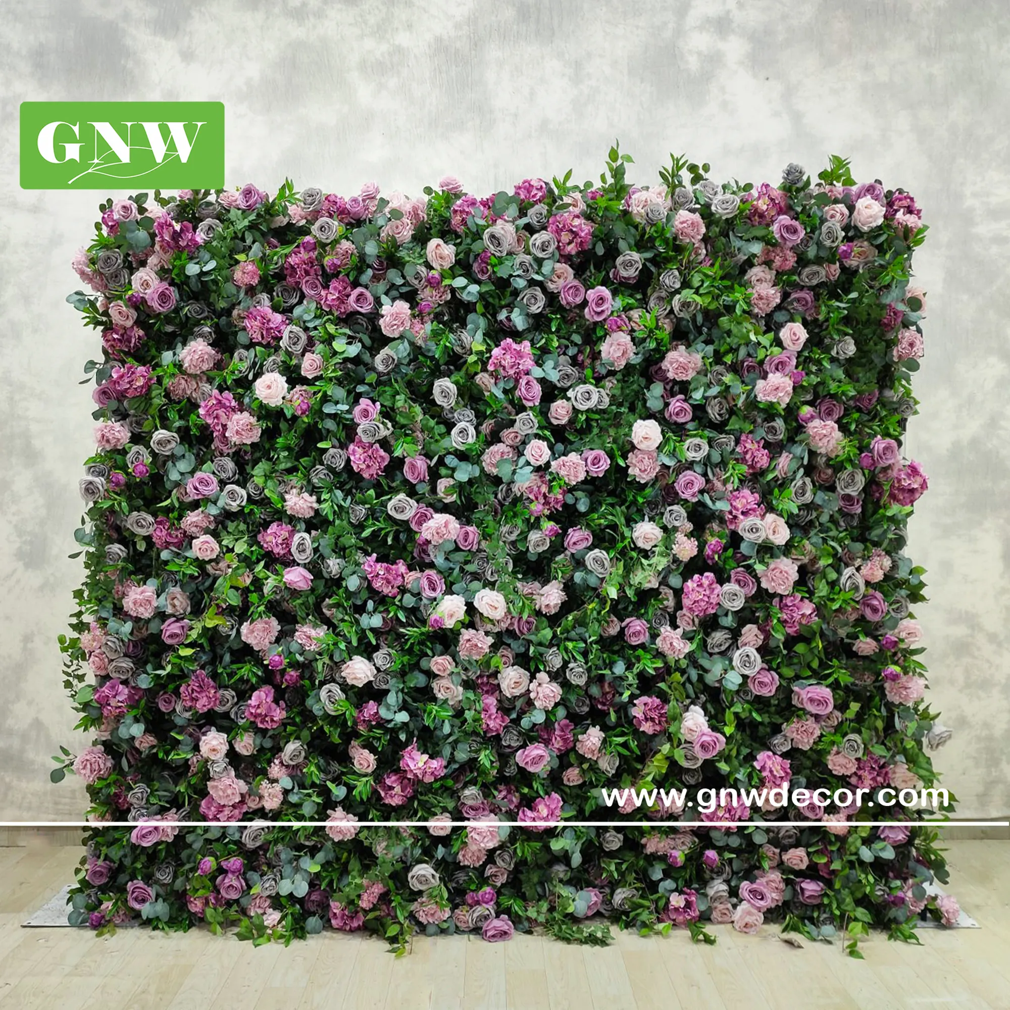 Artificial Silk Rose Flower Foliage Wedding Backdrop Panel Wall Flower Stand