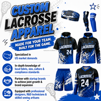 Hoodie Pendek Lengan Pendek Sublimasi Graffiti Es Krim Grosir FQ, Jersey Latihan Lacrosse Polyester, Seragam Lacrosse Remaja