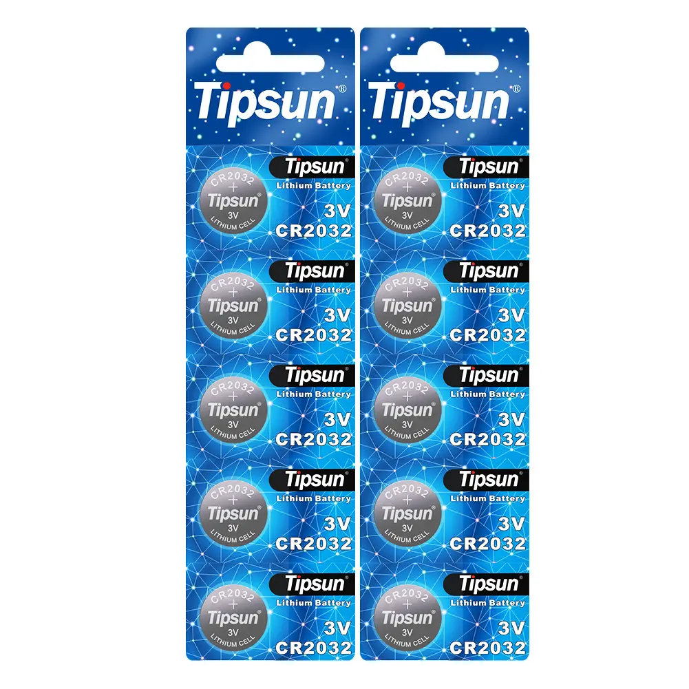 Free Shipping Tipsun Lithium Ion Type Cr2032 3v Button Battery 5pcs Blister Pack