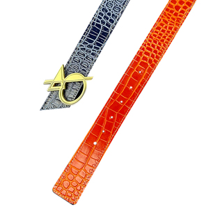 Cintura di Lusso in Vera Pelle con Motivo Coccodrillo, Fibbia a Perno, per Occasioni Formali e Business - Product Image 2