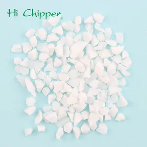 Crushed White Glass Chips Terrazzo Granulates In Building Decoration