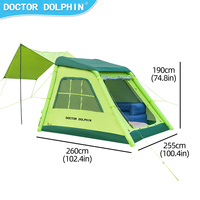 Tente Gonflable Automatique Portable Anti-Moustiques Double Couche Quatre Saisons en Tissu Maille Haute Densité Imperméable pour Couples et Tourisme