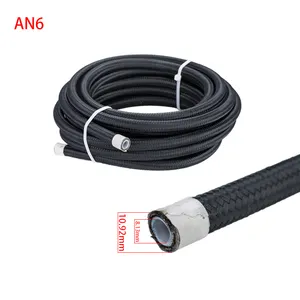 Tubo del carburante Haofa resistente al calore ad alte prestazioni AN6 AN10 AN10 nylon nero ptfe treccia in acciaio inossidabile tubo ptfe per linea di alimentazione e85