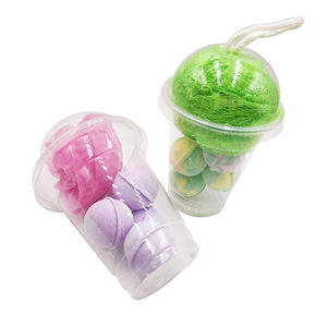 핫 세일 OEM 프라이빗 라벨 핸드메이드 배쓰볼 버블 피지 천연 성분 밀크티 컵 미니 배쓰밤 릴랙싱 - Product Image 3