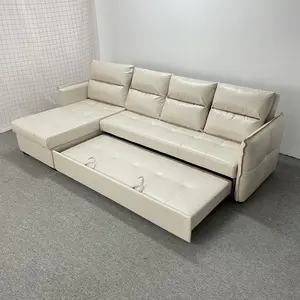 Xuya tempat tidur empuk dengan kotak penyimpanan chaise lounge bentuk L sleeper sof cama