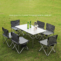Outils de Camping portables Table pliante d'extérieur ensemble de chaises Table de pique-nique en alliage d'aluminium