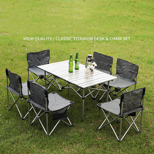 Outils de <span class=keywords><strong>Camping</strong></span> portables Table pliante d'extérieur ensemble de chaises Table de pique-nique en alliage d'aluminium - Product Image 2