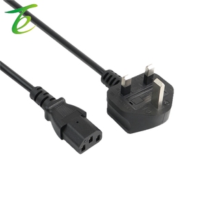 Pin kuyruk AC fiş güç kablosu ile İngiliz stdard üç çekirdekli İngiliz fiş tel üç fiş siyah İngiliz saf bakır güç kaynağı - Product Image 5