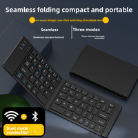 Combo de Teclado y Ratón Inalámbrico Plegable, Ultrafino, Trimodal, Recargable, Silencioso, Mini Teclado y Ratón para Tablet, Teléfono y Portátil