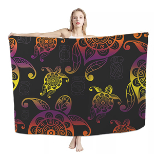 Maillot de bain Tribal de mongolie, ensemble gladiateur noir/Orange, vêtements de plage personnalisés <span class=keywords><strong>à</strong></span> motifs floraux, culotte Lavalava, Sarong, Bikini, offre spéciale - Product Image 4