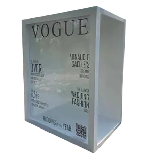可拆卸金属定制前文本面板杂志照片亭盒背景，带RGB灯，用于婚礼派对活动装饰