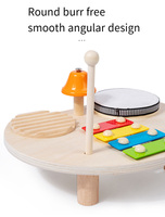 COMMIKI OEM Soporte de Percusión de Diseño Personalizado, Instrumento Musical de Madera Multifuncional, Tambor de Percusión Manual para Bebés