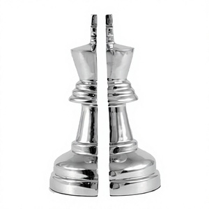 Sujetalibros Decorativo con Forma de Pieza de Ajedrez, Artesanía en Metal, Decoración para el Hogar, Soporte para Revistas, Periódicos y Libros, Sujetalibros Elegantes para Estantes - Product Image 1