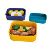 Boîte à lunch en silicone pour enfants, rectangulaire et ronde, pour la cuisine