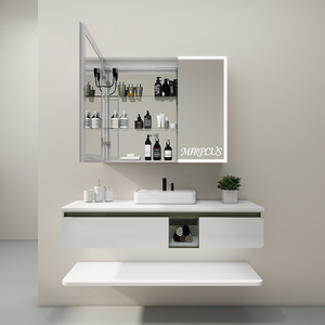 Modern Smart Customizable Graphic Design <strong>Bathroom</strong> Mirrored Cabinets LED <strong>Lights</strong> Anti-Fog Function Touch <strong>Sensor</strong> Illuminated Design - Product Image 4