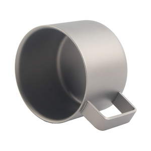 Tasse à café en titane à double paroi, finition mate minimaliste, tasse à expresso, écologique, antibactérienne, ultralégère, tasse à thé de camping - Product Image 3