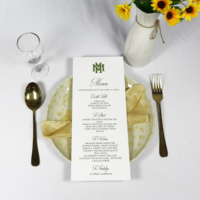 Elegante Tarjeta de menú de estilo rústico, tarjeta de invitación de boda de papel tipográfico personalizada