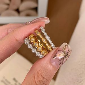 Bague en argent pur S925, style antique brossé, avec diamant en forme de larme taille princesse, luxe léger, style palais haut de gamme - Product Image 3