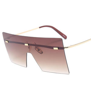 Gafas de <span class=keywords><strong>sol</strong></span> sin montura transparentes a la moda multicolor, montura cuadrada grande, gafas de <span class=keywords><strong>sol</strong></span> de gran tamaño - Product Image 3