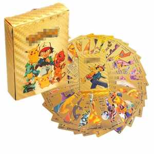 Meilleure Vente 55 Cartes <span class=keywords><strong>Pokémon</strong></span> en Feuille d'Or Anglais Français Espagnol Jeu de Société - Product Image 1