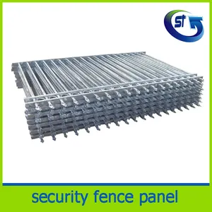 Panel pagar komersial SF2421 10 tahun tidak pudar tabung keamanan las baja kustomisasi logam teralis aluminium tidak mendukung