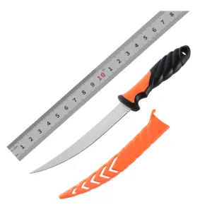 Japanese Stainless Steel Camping Fillet Fish Fishing Knives Sashimi Sushi Chef Kitchen Knife ABS+TPR Handle