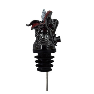 Bouchon de bouteille aérateur en métal durable YH3667, motif tête de loup de dessin animé, pour vin rouge/whisky, décoration unique pour cuisine, bar et maison - Product Image 6