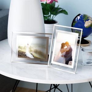 Customized Crystal Glass <b>Gold</b> Photo <b>Frame</b> 8x10 Picture <b>Frame</b> Glass for Tabletop Display Vertical or Horizontal - Product Image 4