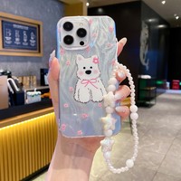 Nouveau Style en Stock : Coque de Téléphone Fille pour iPhone 17 16 15 14 avec Bracelet, Design IMD Mignon, Étui Mobile pour iPhone 13 12 11