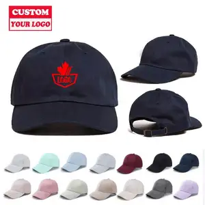 6 Panel Distressed Stonewashed Cotton Kids Toddlers Fit Baseball Cap Leather Patch Custom Embroidery Hats Dog Dad Soft Hat