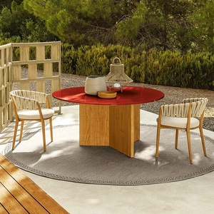Ensemble de salle à manger d'extérieur durable en bois de teck avec design en corde, meubles de patio pour <span class=keywords><strong>jardin</strong></span>, <span class=keywords><strong>salon</strong></span> et cuisine - Product Image 3