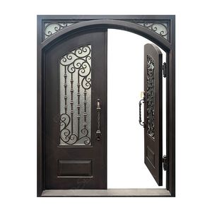 Puertas de Hierro Forjado de Diseño Moderno para Entrada Principal, Puertas Delanteras Insonorizadas de Alta Eficiencia para Casas, Villas y Apartamentos - Product Image 2