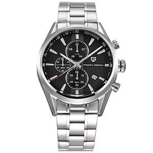 Montre à quartz Pagani Design pour homme, bracelet en acier inoxydable, chronographe, étanche 30 m, analogique, mode décontractée - Product Image 2