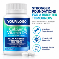 Comprimés de Calcium et Vitamine D3 OEM ODM pour la Nutrition Osseuse et Dentaire, Complément Alimentaire Minéral, Marque Privée, Vente en Gros, Formule Personnalisée en Usine