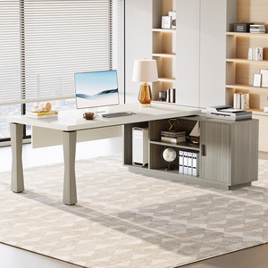 Bộ <span class=keywords><strong>l</strong></span>ạc bàn điều hành 71 inch, Bàn Hình Chữ <span class=keywords><strong>L</strong></span> có tủ, bàn văn phòng <span class=keywords><strong>l</strong></span>ớn có kệ <span class=keywords><strong>l</strong></span>ưu trữ - Product Image 2