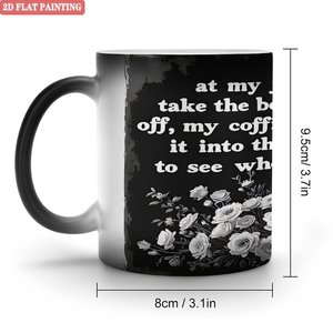 Daily Beverage Drinking <b>Cup</b> 11oz Frosted Black Ceramic Heat Color Changing <b>Magic</b> Mug - Product Image 1