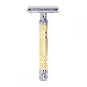 Gold Handle Stainless Steel 3-Piece Wholesale Double Edge Safety <b>razor</b> <b>for</b> <b>Men</b> with Custom logo and Packing - Product Image 1