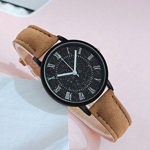 <span class=keywords><strong>Montre</strong></span> à quartz décontractée avec cadran étoilé Rome tendance analogique <span class=keywords><strong>montre</strong></span>-bracelet en cuir PU <span class=keywords><strong>pour</strong></span> femmes hommes adolescents filles garçons - Product Image 3