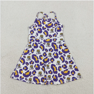 Vestido Enterizo de Yoga con Estampado de Leopardo para Niñas, Modelo GSD3639, Equipo Universitario - Product Image 4