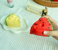 Jouet anti-stress en peluche simulé en forme de cantaloup et de pastèque, réaliste, souple, pour filles et garçons, en boîte, jouet sensoriel