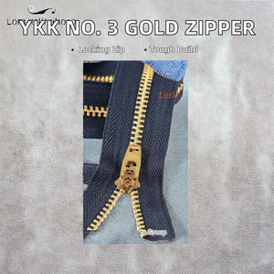 ไม่ใช่. ซิปโลหะผสมสังกะสี 3 ชั้น แท้ สีทองแดง พร้อมตัวล็อคอัตโนมัติ แบบปิด/แบบเปิด รุ่น YGRC-39 ผลิตในอินเดีย สำหรับกางเกงยีนส์และชุดทำงาน - Product Image 2