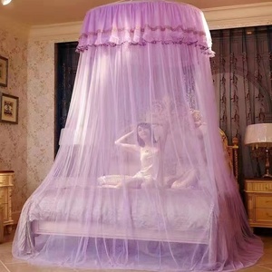 Grande tetto nuovo portatile appeso <span class=keywords><strong>pizzo</strong></span> cupola rotonda zanzariera per interni ed esterni universale principessa vento letto a baldacchino - Product Image 3